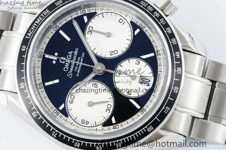 0403 Speedmaster Racing Master SS HKF Best Edition Black White Dial on SS Bracelet A Upgraded 7807